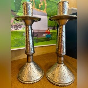 Mexican Folk Art Tin Candleholders